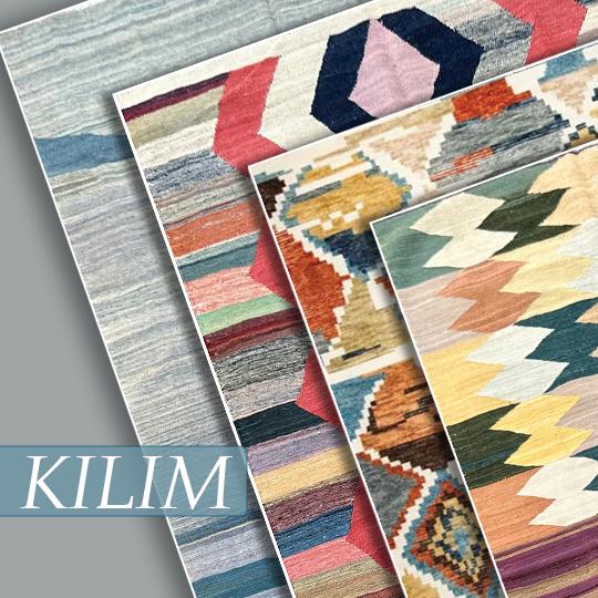A collection of Kilim Rugs including Turkish, Vintage and Modern Kilim Rugs
