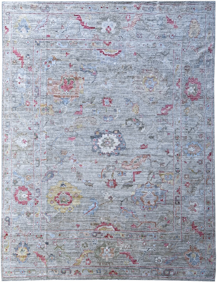 Colorful Vintage Hand-Knotted Oushak Rug - Bluebell, a splash of vibrancy.