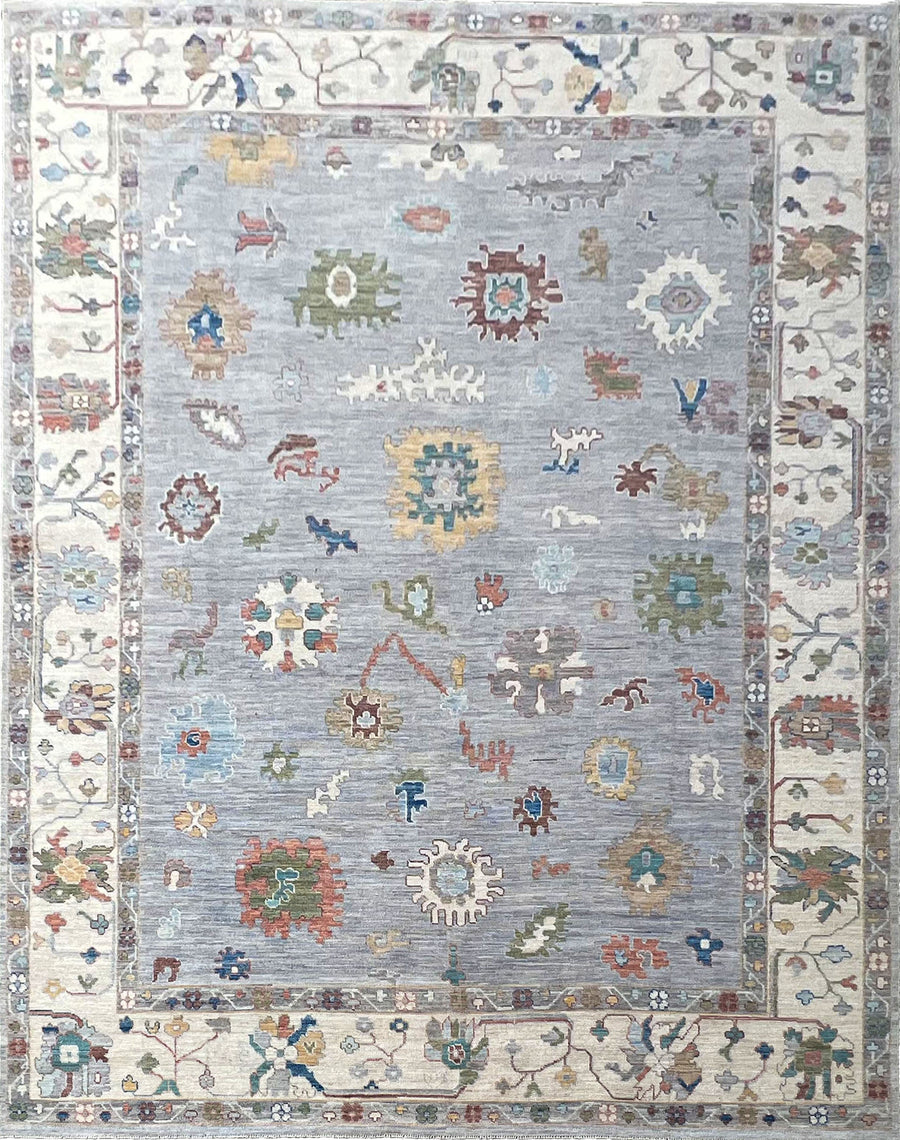 Vintage Hand-Knotted Turkish Oushak Rug - Cassia, a touch of heritage.