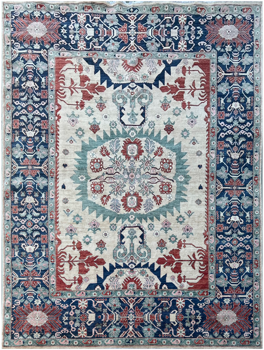Vintage Hand-Knotted Heriz Serapi Rug - Lily, a testament to classic allure.