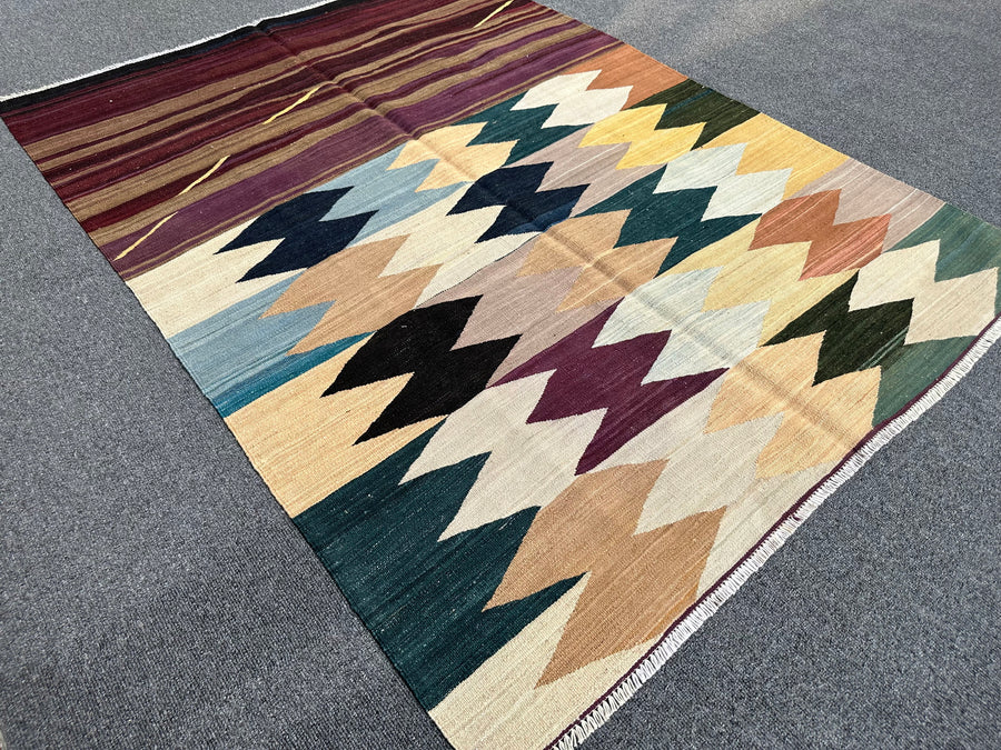 Explore the cultural richness of Halil Handwoven Vintage Kilim Rug, an exquisite addition to your decor.