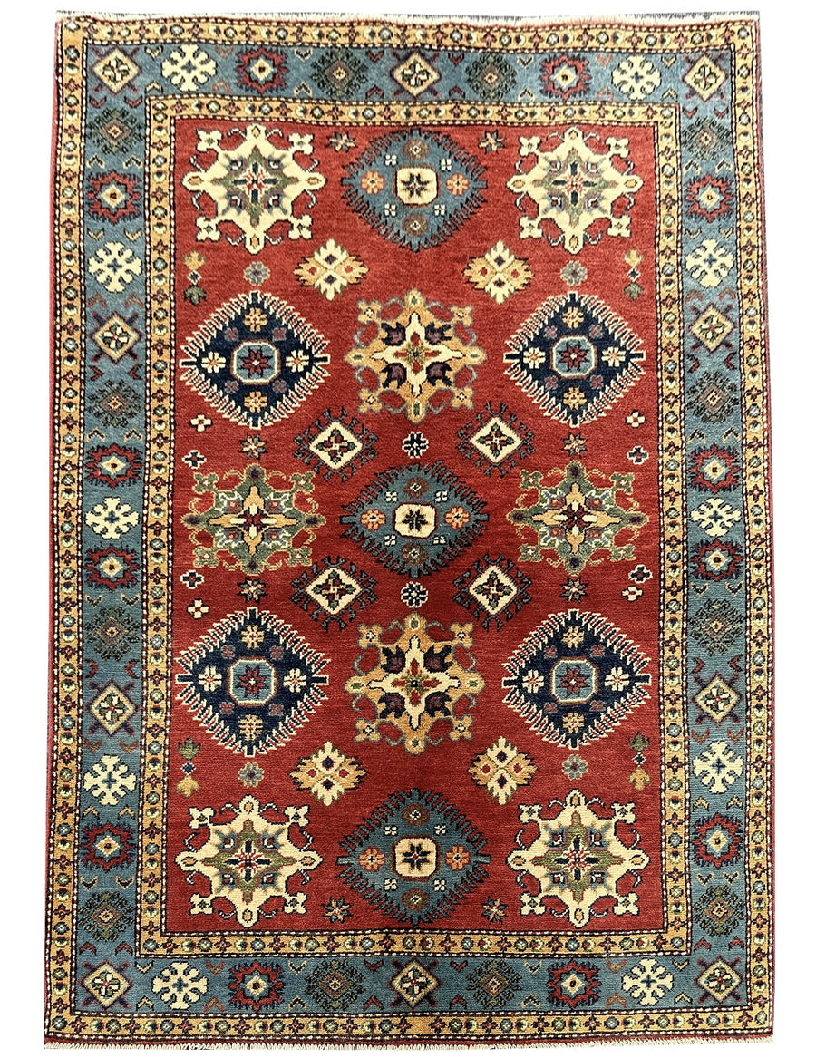 Hand-Knotted 6 x 4ft Afghan Mix Rug - Emmad, a fusion of tradition and elegance.