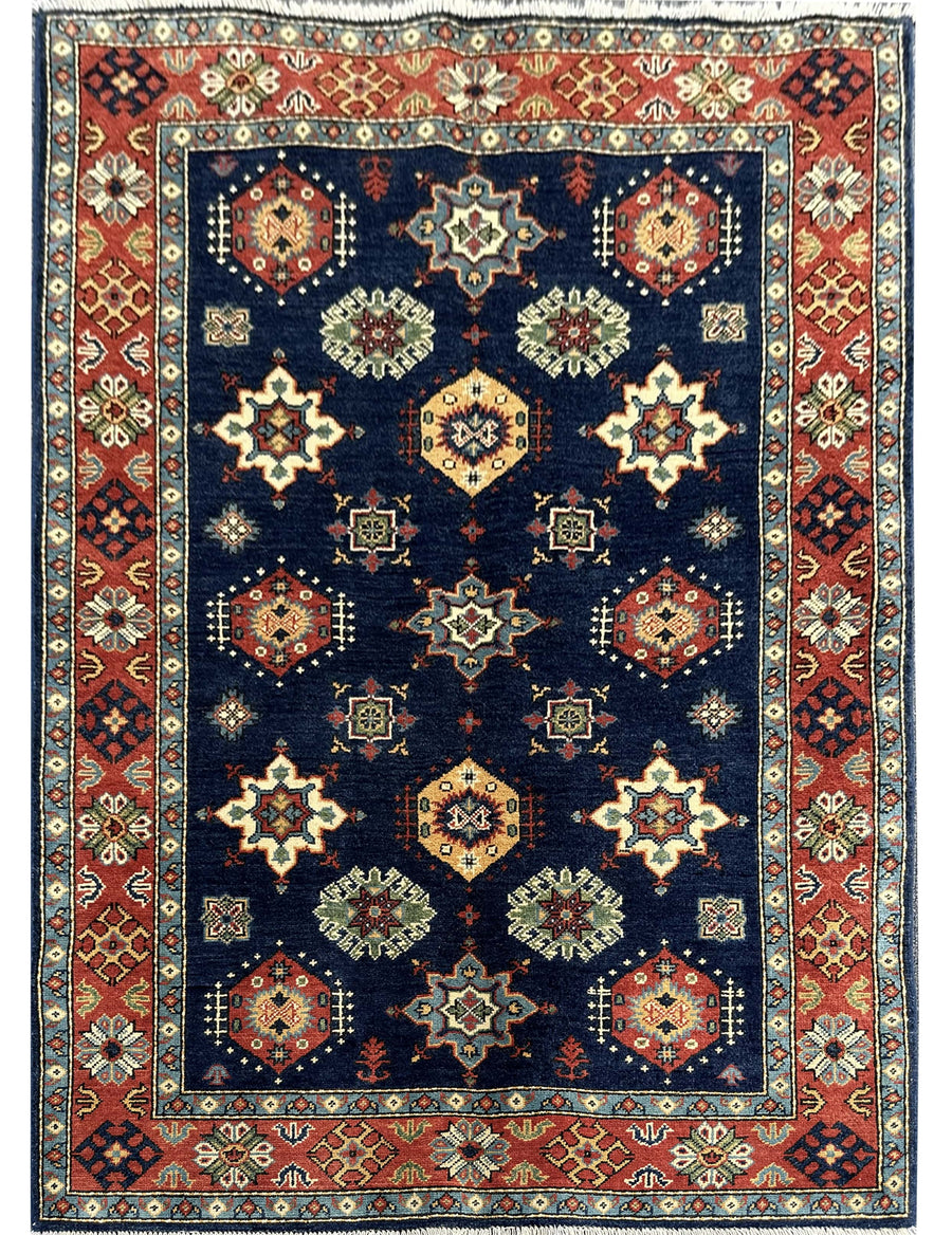 Hand-Knotted 6 x 4ft Afghan Mix Rug - Akay, a blend of heritage and elegance.