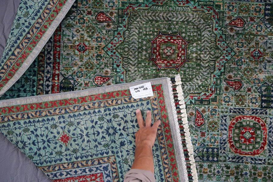 Anniston Handcrafted Vintage Mamluk Rug.