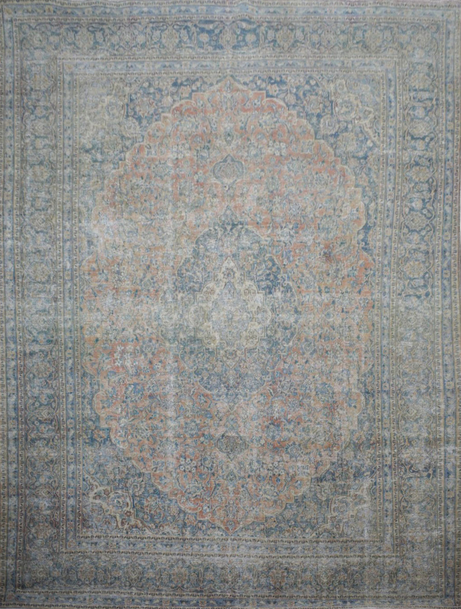 9x12 ft Vintage hand knotted Wool Rug Ashford