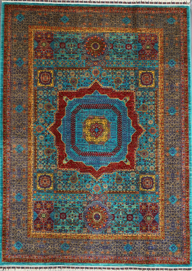 Vintage Handcrafted Mamluk Rug - Auburn, a testament to timeless artistry.