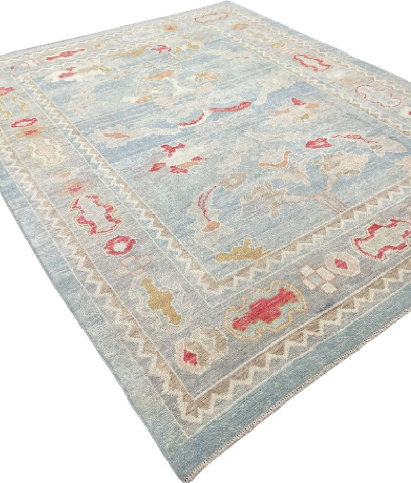 Vintage Hand-Knotted Turkish Oushak Rug - August, top