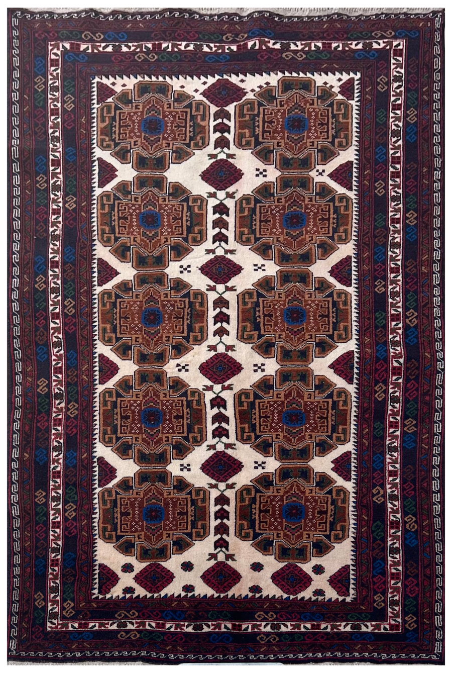 Hand-Knotted 4 x 6ft Afghan Mix Rug - Octagon, a testament to classic allure.