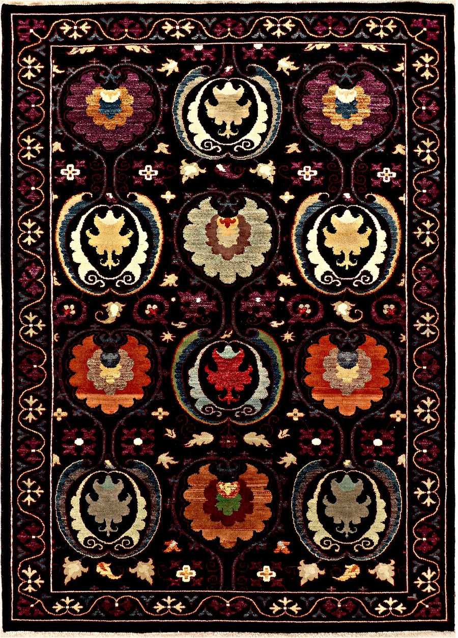 Antique Handcrafted Suzzani Rug - Kiral, an embodiment of vintage allure.