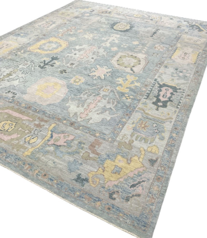  Modern Hand-Knotted Oushak Rug - LA, Top