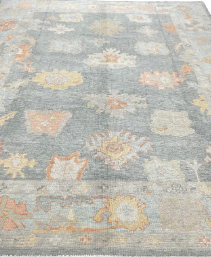 Modern Hand-Knotted Oushak Rug - March