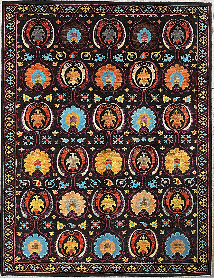 Vintage Handcrafted Suzzani Rug - Ozge, a cultural masterpiece.