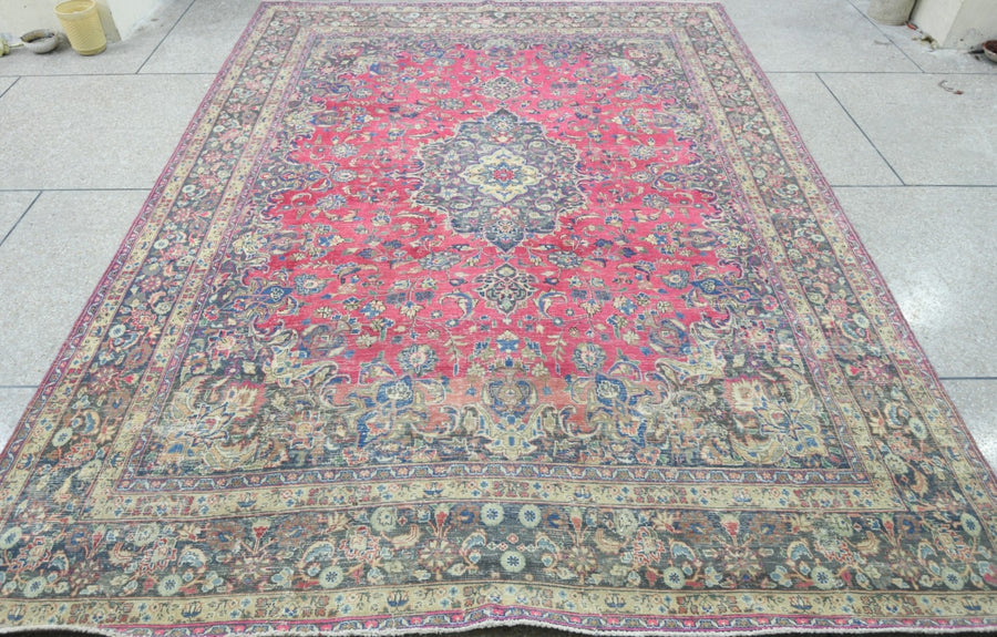 10x14 ft Vintage hand knotted Wool Rug Ryde 