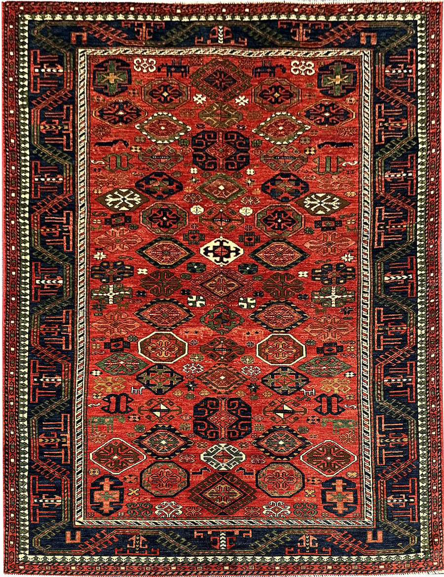 Hand-Knotted 8 x 6ft Afghan Mix Rug - Rosalie, a testament to classic allure.