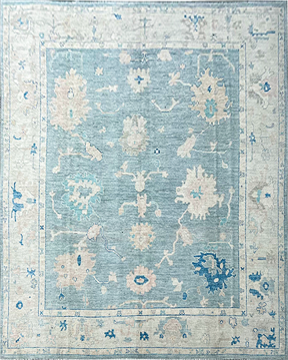 Colorful Vintage Hand-Knotted Oushak Rug - Ryedale, an expression of vibrancy.