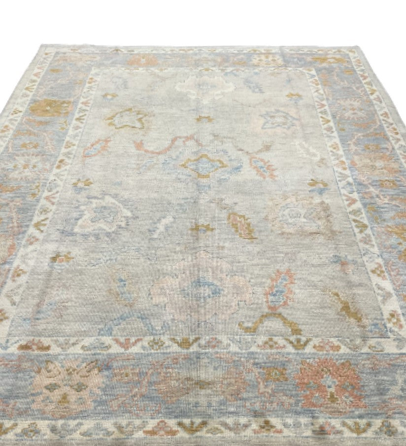 Soha Colorful Vintage Hand-Knotted Oushak Rug