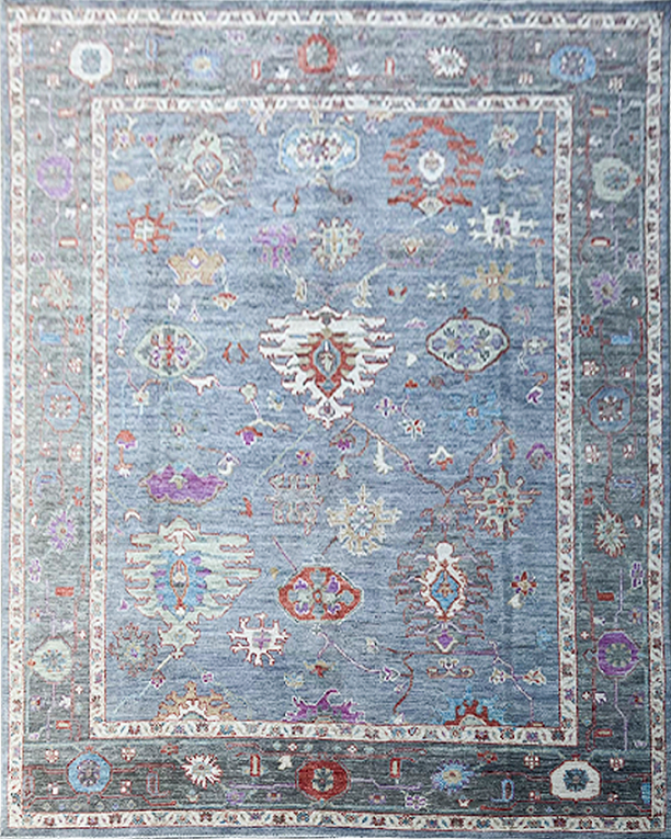 Vintage Turkish Hand-Knotted Oushak Rug - Scarborough, a timeless treasure.