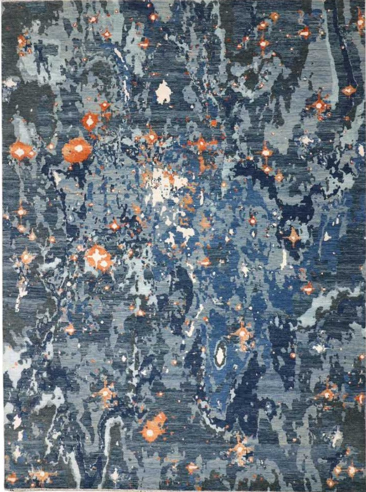 Yenisei Contemporary Rug - a fusion of abstract artistry and tranquil tones.
